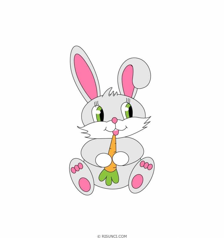 Заяц раскраска для малышей