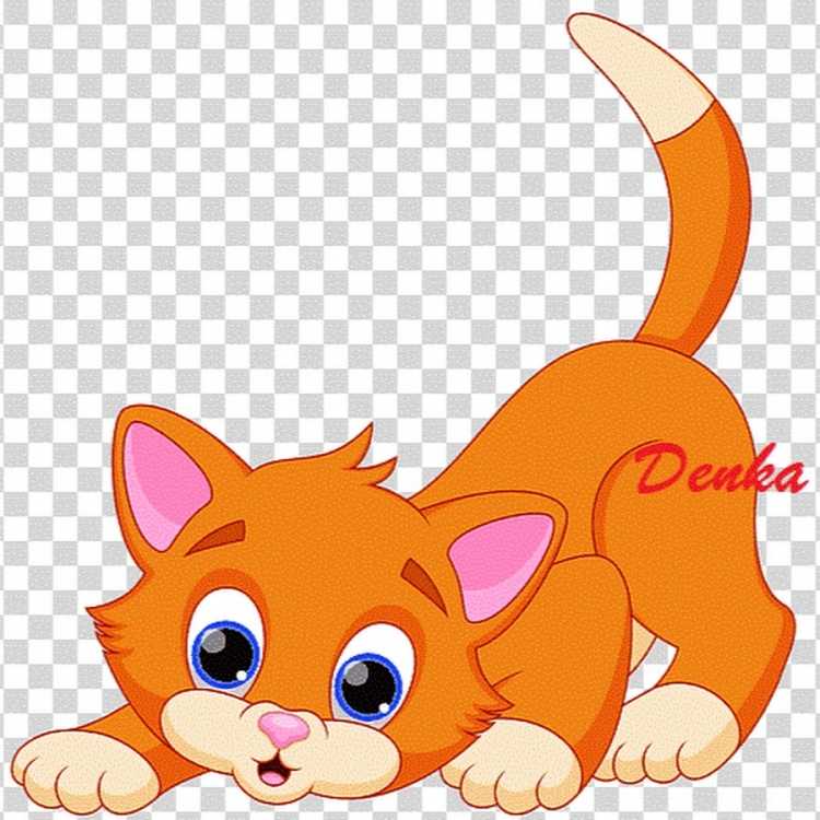 Рыжий котенок мультяшный