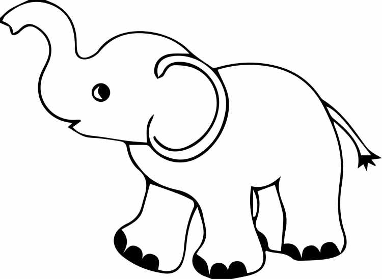 Слон для раскрашивания малышам