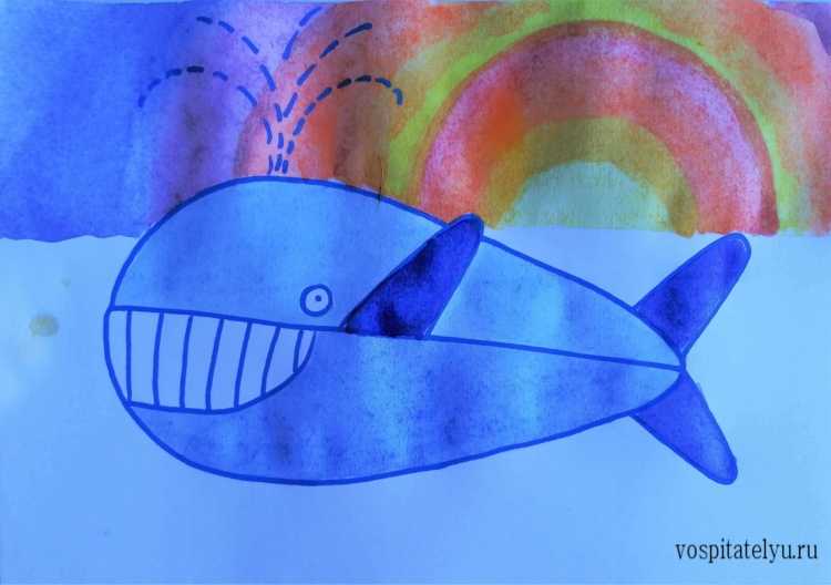 Рисование кит в старшей группе