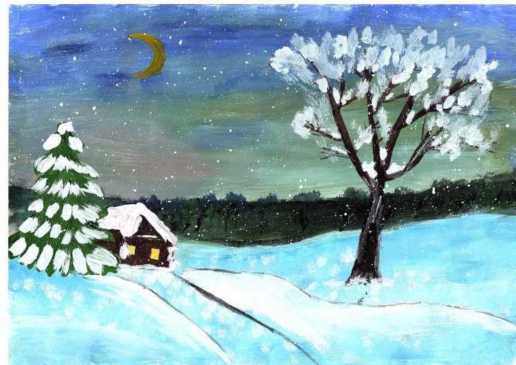 Рисование 3 класс зима