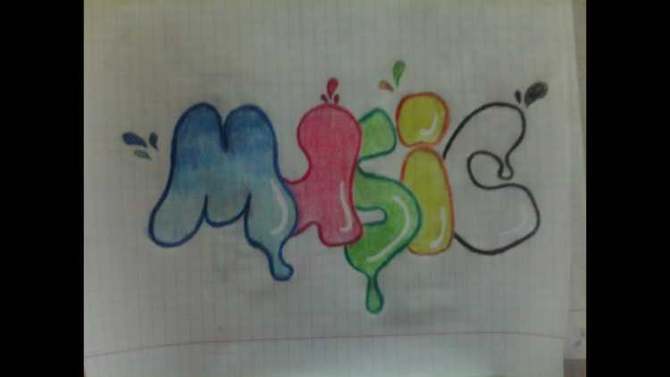 Рисунки граффити в тетради