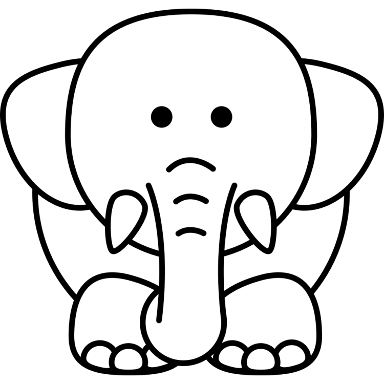 Слон раскраска контур