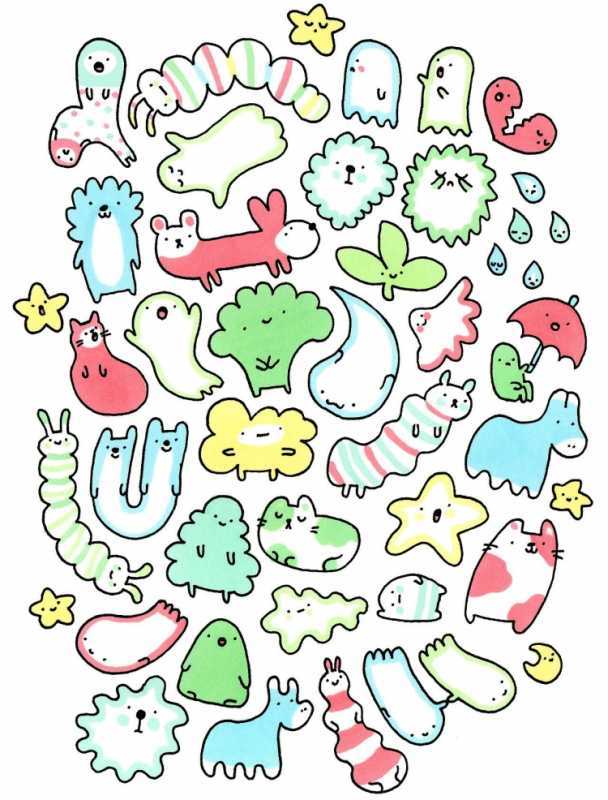 Поэтапные рисунки для личного дневника