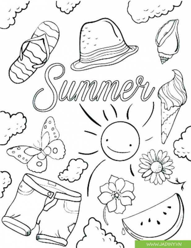 Летний рисунок раскраска