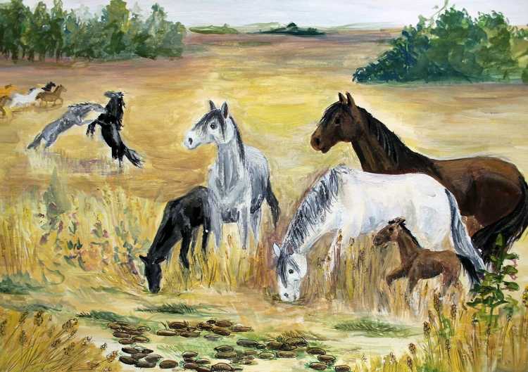 Степь рисунок для детей