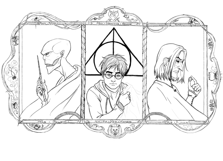 Раскраски Гарри Поттера дары смерти Северус Снейп