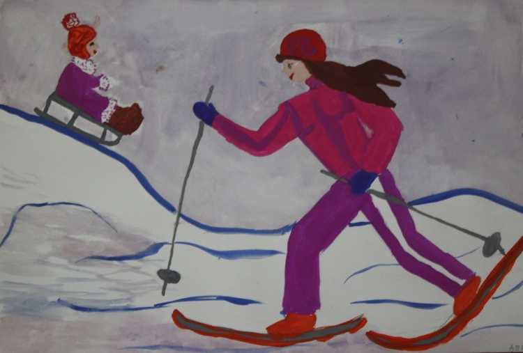 Фигуристка набросок