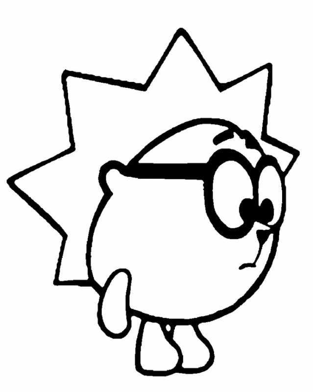 Раскраска Смешарики Ежик