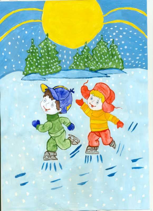 Зима рисунок для детей