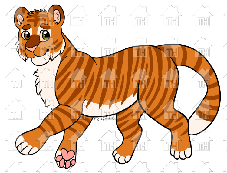 Тигренок мультяшный сидящий