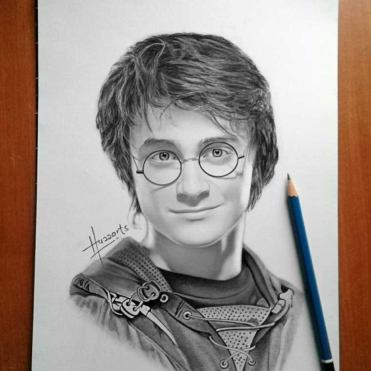 Портрет Гарри Поттера карандашом