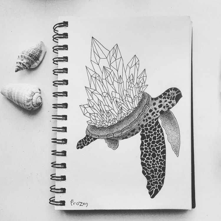 Точечное рисование гелевой ручкой