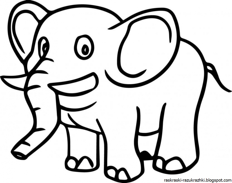 Раскраска Слоник