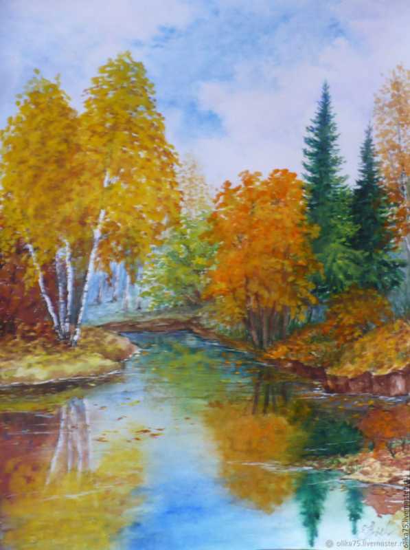 Рисование осень цветными карандашами