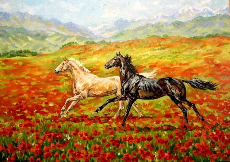 Картина степи Казахстана