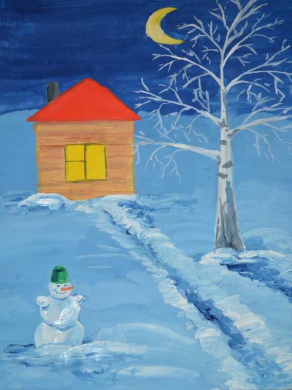 Детские рисунки зима