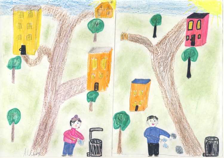 Детский рисунок на тему добрые дела