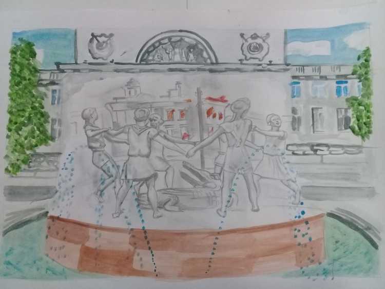 Танк на параде рисунок