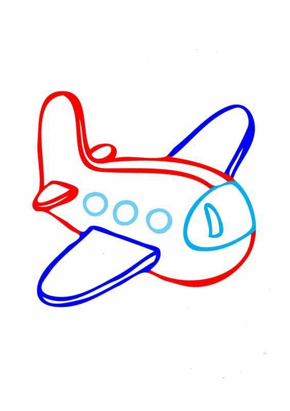 Самолет для раскрашивания для детей