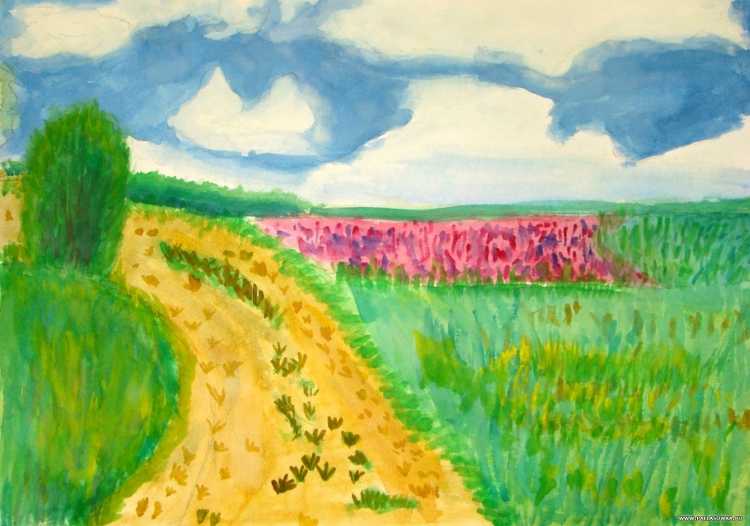 Степной пейзаж рисунок