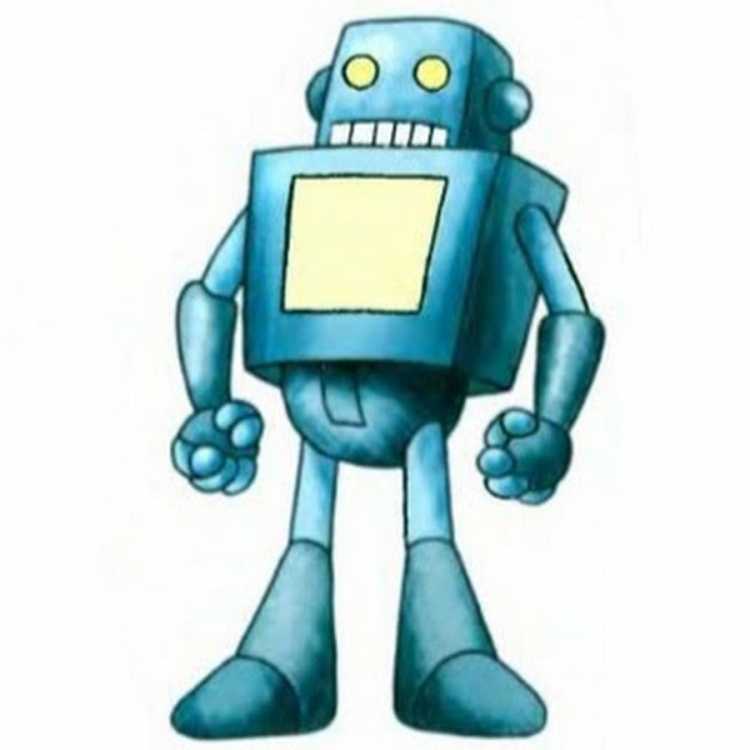 Робот нарисованный цветной