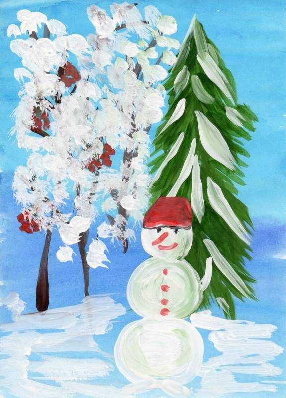 Рисунок на тему зима в детский сад