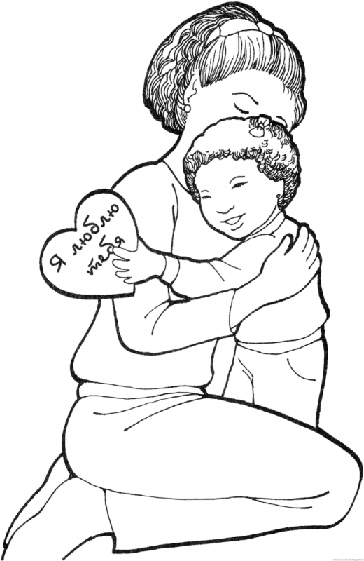 Рисунок мамы раскраска
