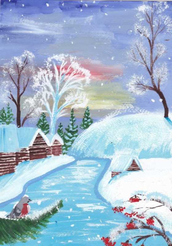 Картина зимняя прогулка для детей