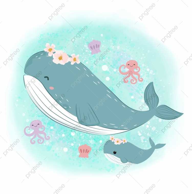 Кит милые вектор