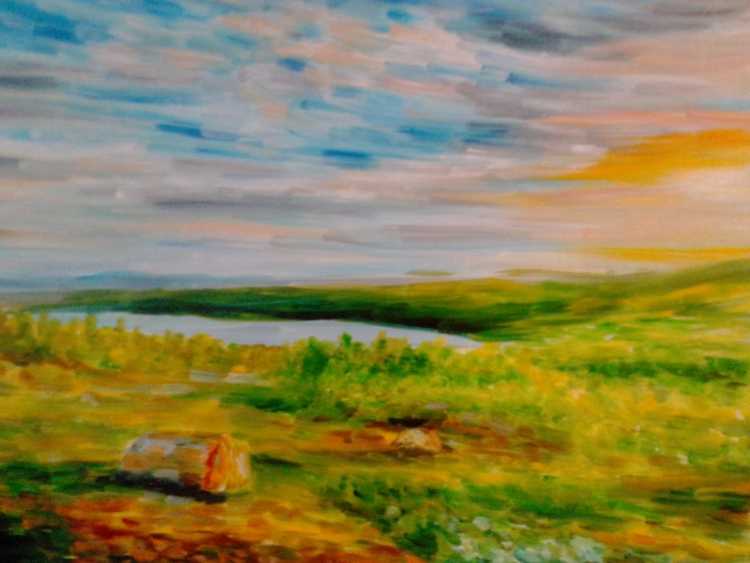 Пейзажи Астраханская степь маслом