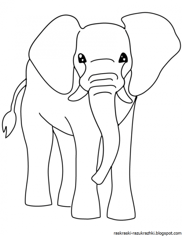 Раскраска Слоник