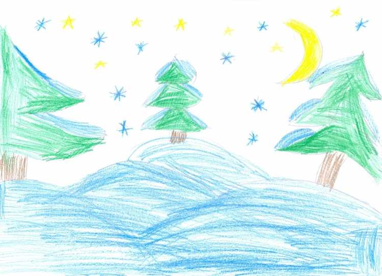 Рисунок Зимушка зима 4 класс