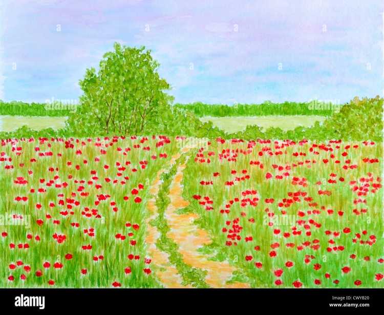 Рисование летнего Луга