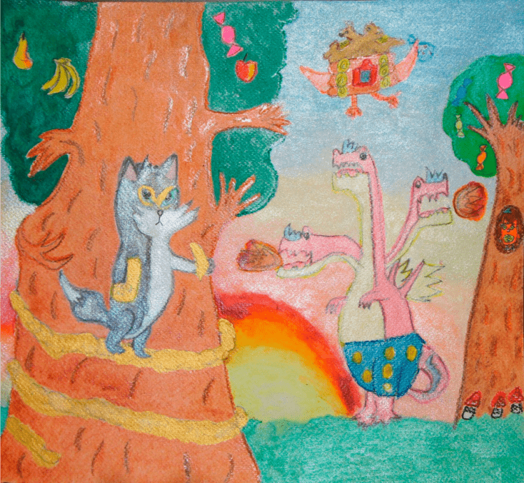 У Лукоморья дуб зеленый рисунок для детей