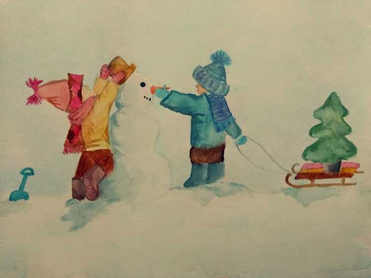 Рисунки на зимнюю тему для детей