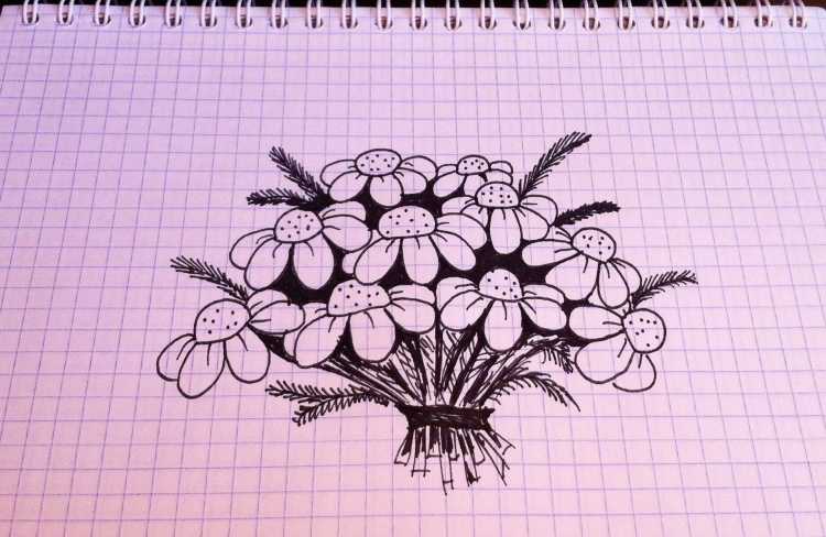 Цветы ручкой для начинающих