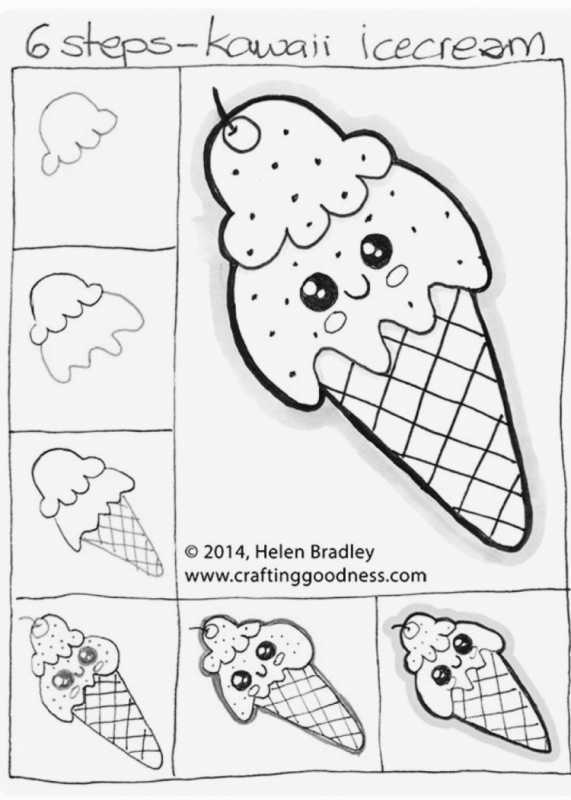 Поэтапные рисунки для личного дневника