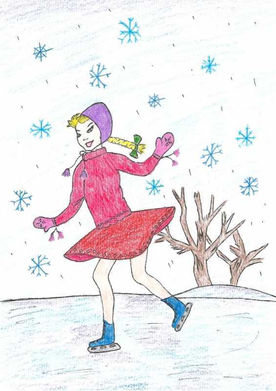 Зимние развлечения раскраска