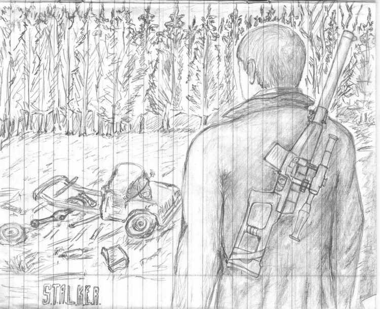Сталкер рисунки карандашом