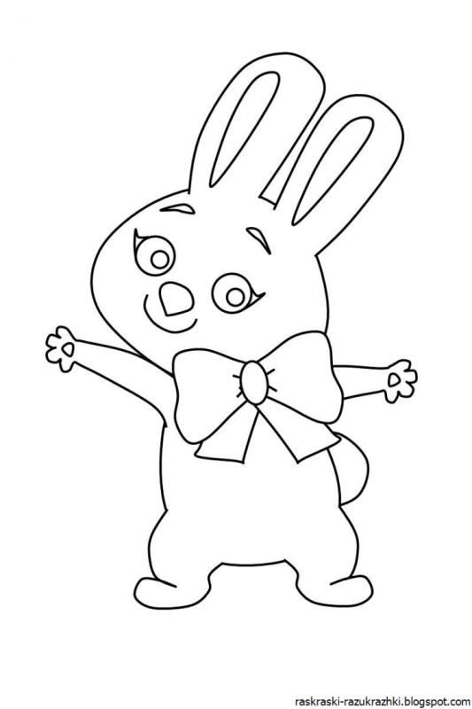 Заяц для раскрашивания детям