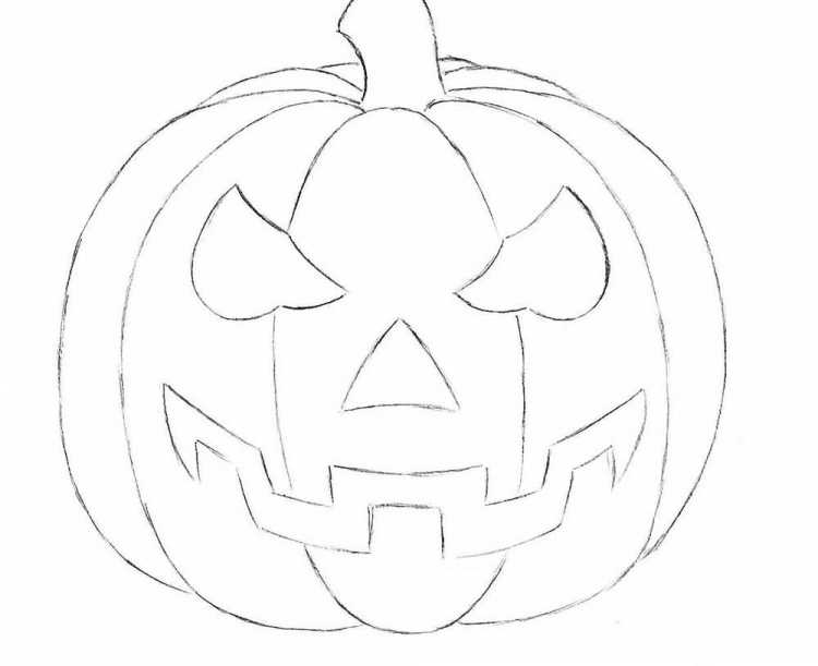 Тыква на Хэллоуин для срисовки