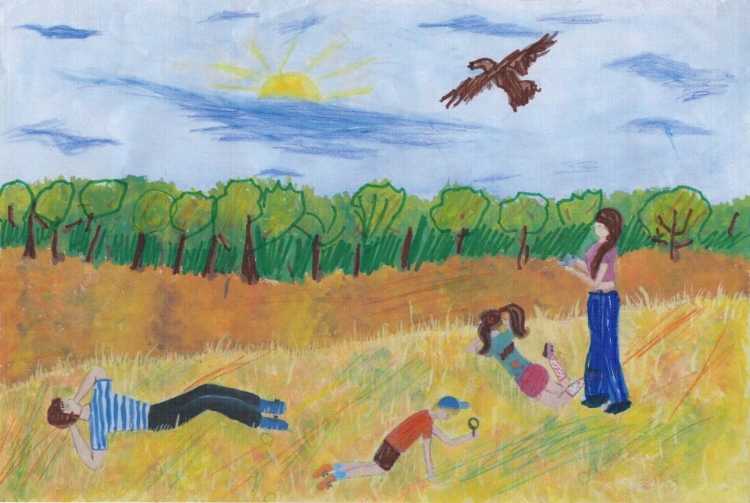 Степь рисунок для детей