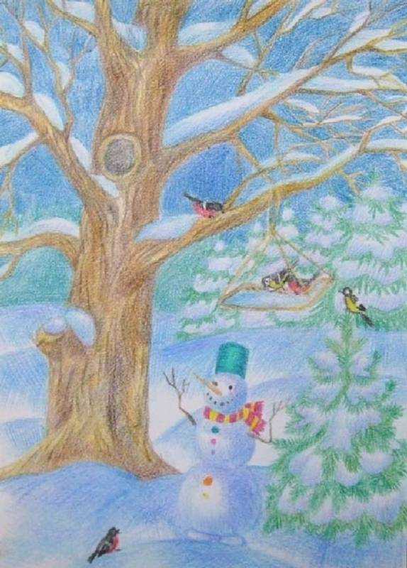 Зима рисунок