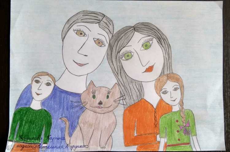 Оригинальный рисунок семьи
