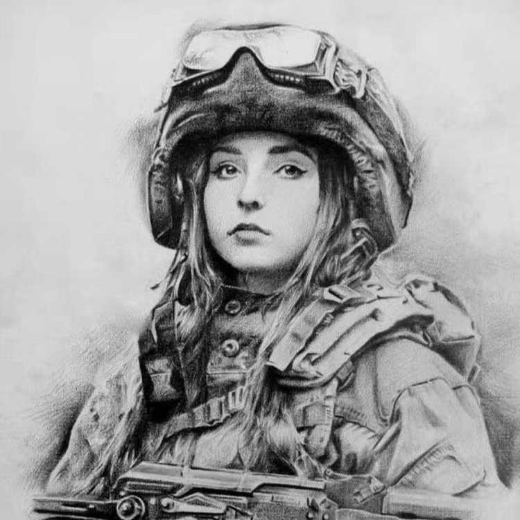 Военный карандашом