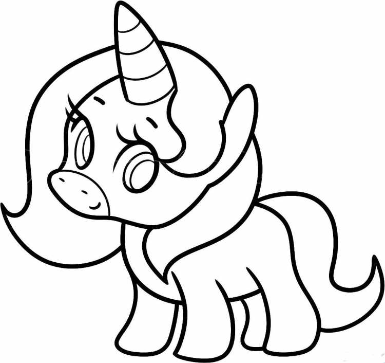 Единорог раскраска для детей легкий