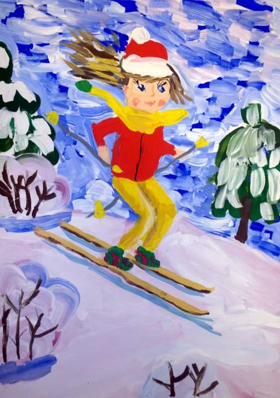 Фигуристка живопись