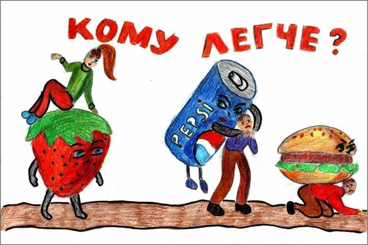 Рисунок полезная и вредная пища