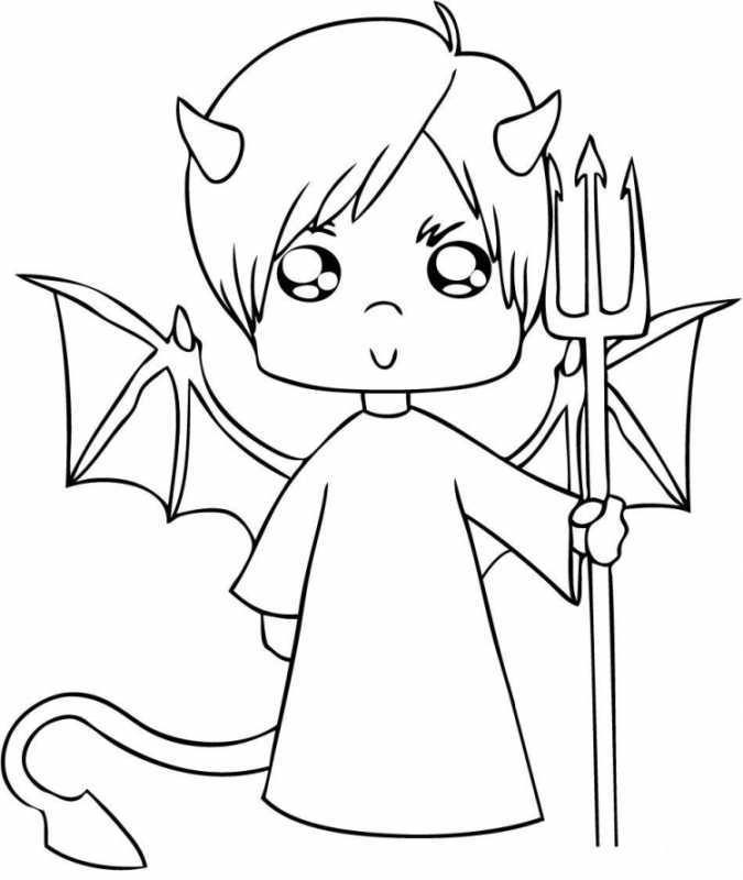 Демон раскраска для детей